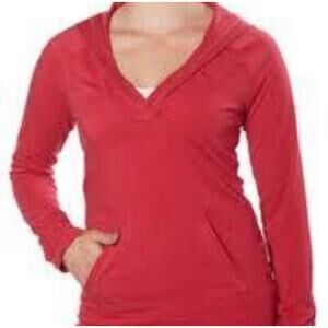 PUMA Sport Lifestyle Hooded Athletic Top Womens M Hot Pink Ruched Detail Sporty